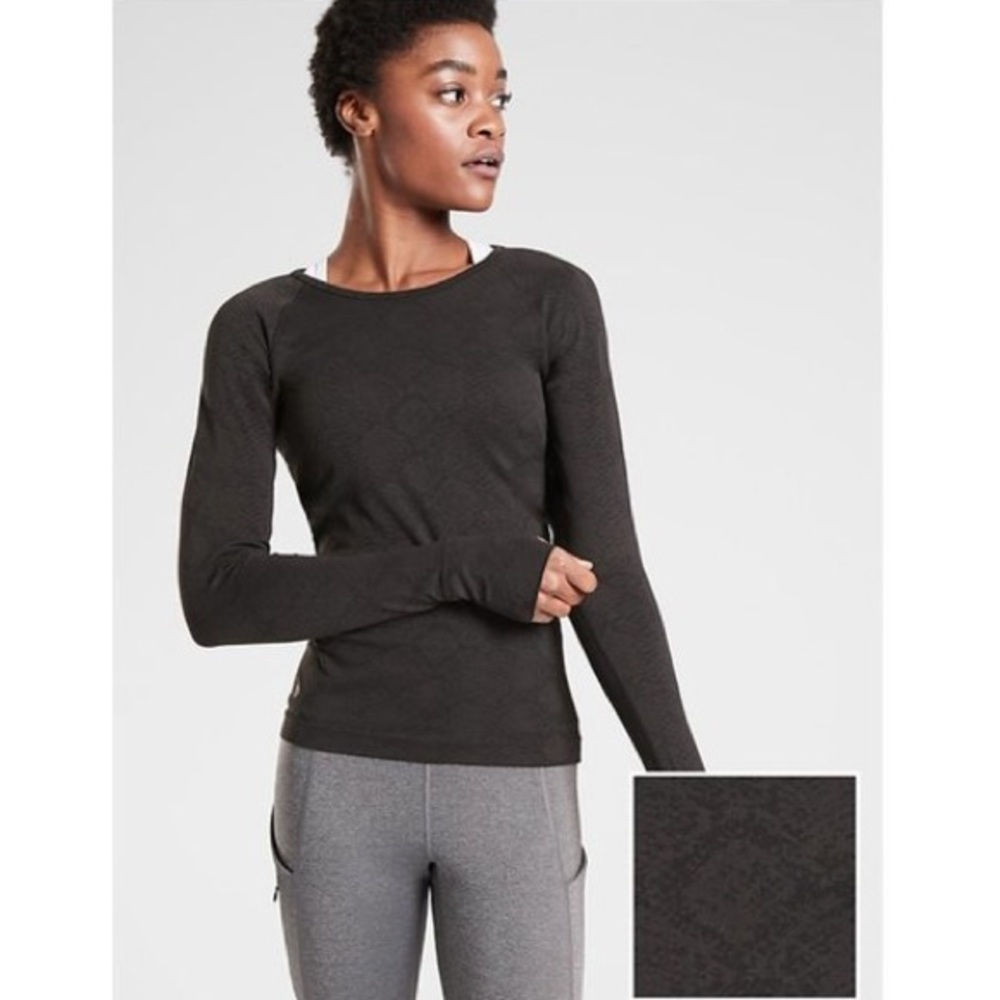 Athleta Speedlight Long Sleeve Top, Snake Print, Size S